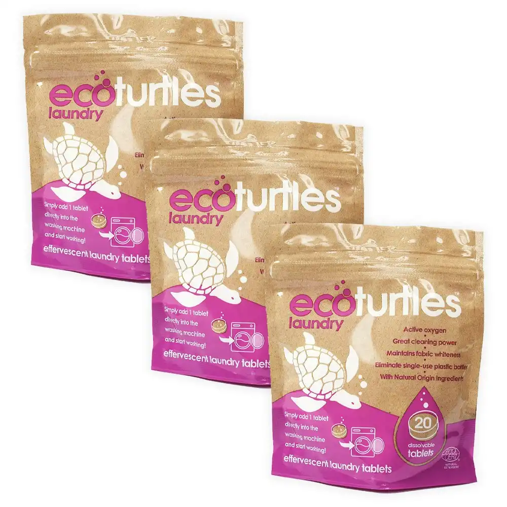 60pc Eco Turtles Active Oxygen Laundry Clothes Cleaning Washing Machine Tablets