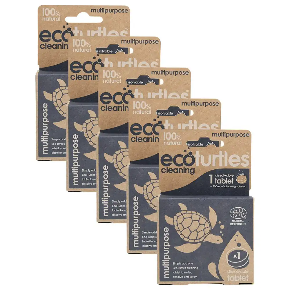 5PK Eco-Cleaning Turtles Multipurpose Single Refill Tablet Home Kitchen Cleaning
