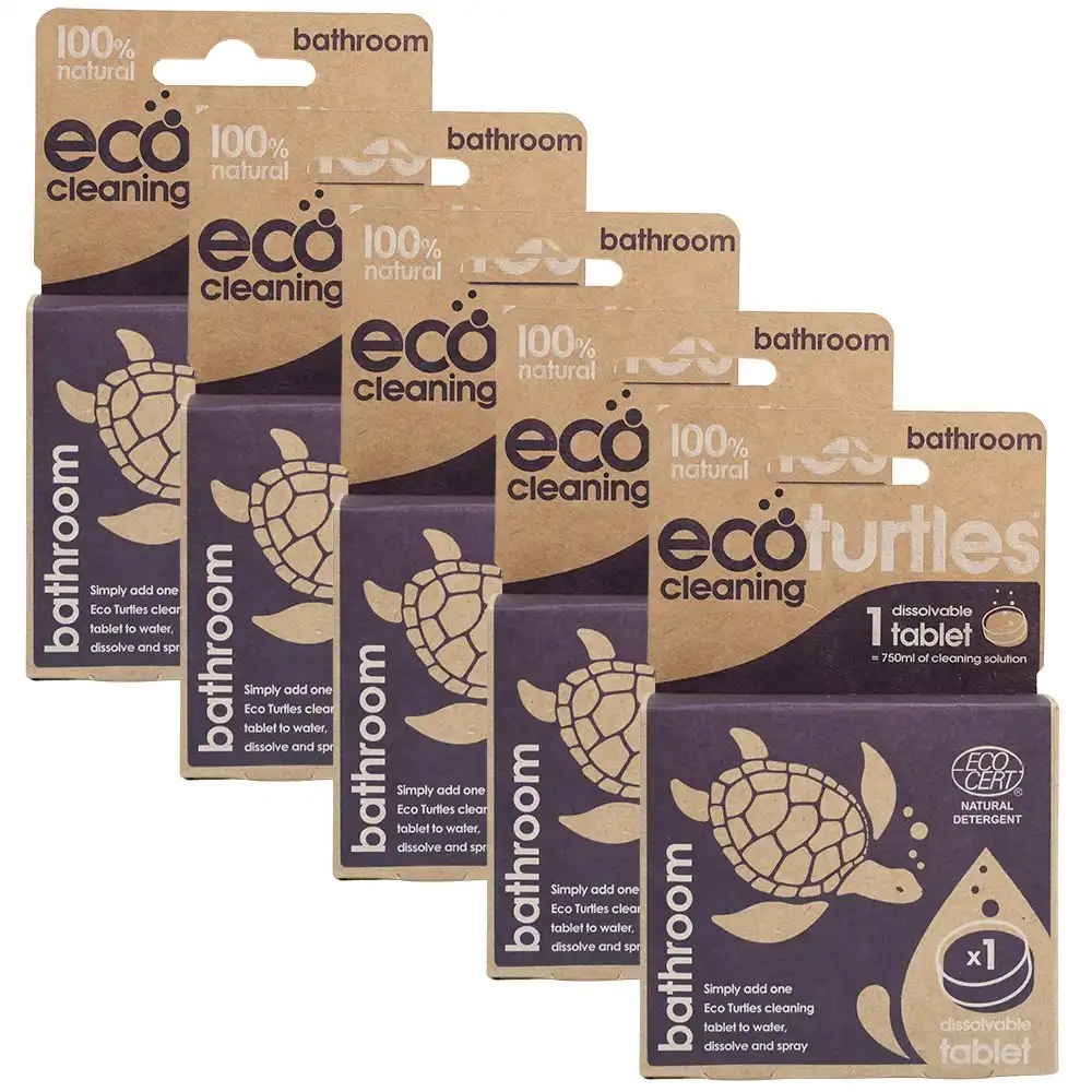 5PK Eco-Cleaning Turtles Bathroom Single Refill Dissolvable Tablet Home Cleaning
