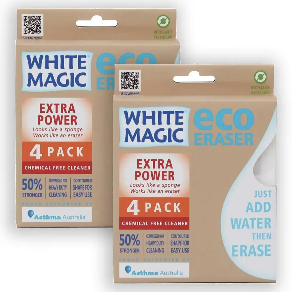 8pc White Magic Extra Power 11x7cm Sponge Kitchen Surface Cleaner Dirt Remover