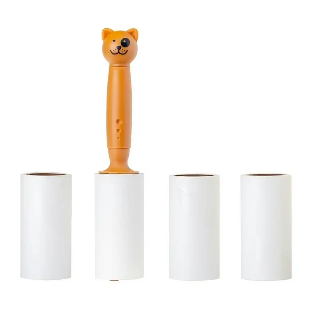 Vigar Pets Club Dog Pet Hair/Fur/Wool Remover Sticky Roller w/ 3-Refills Orange