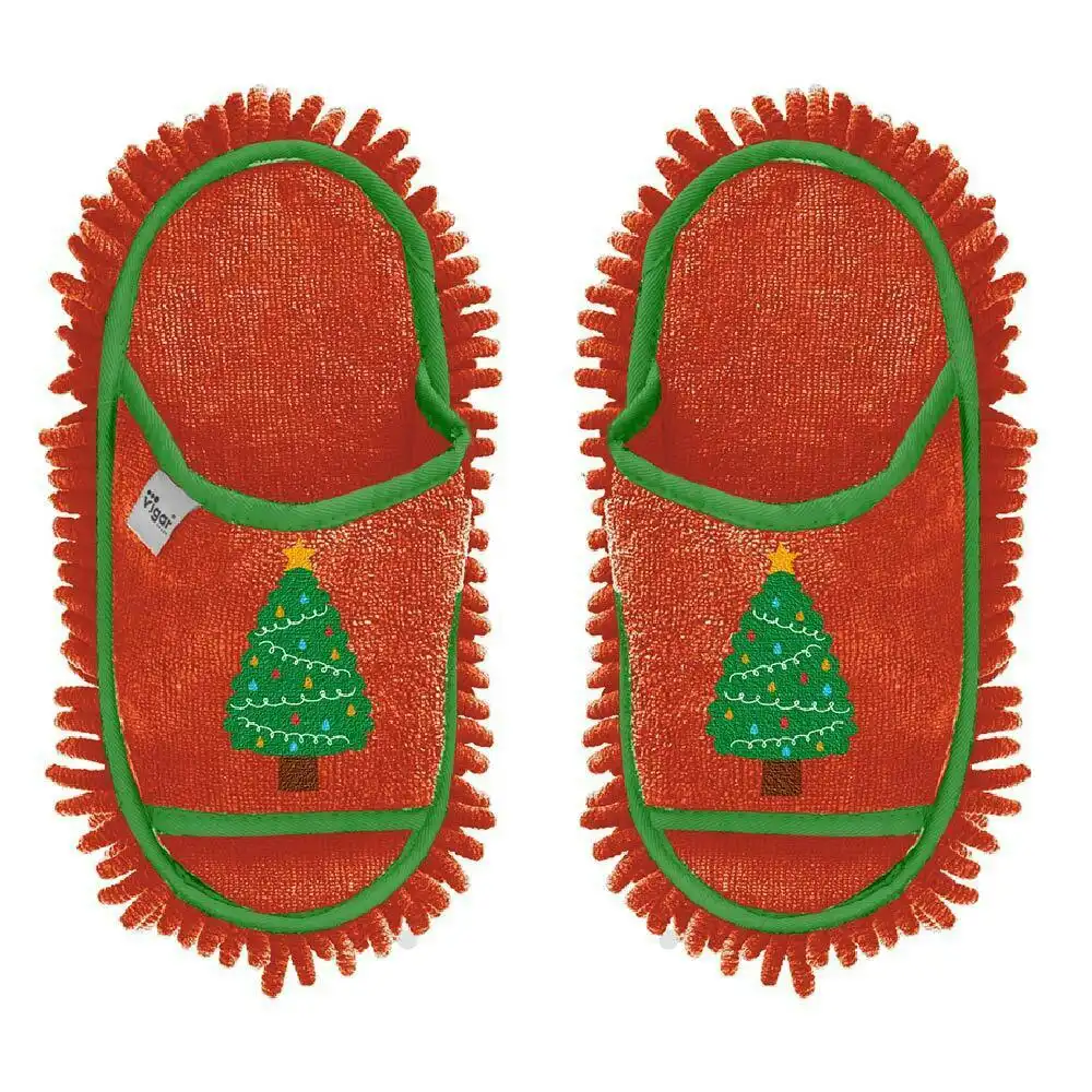 Vigar Tree Home Floor Cleaning/Polishing/Mopping Microfibre Slipper Mop Pair Red