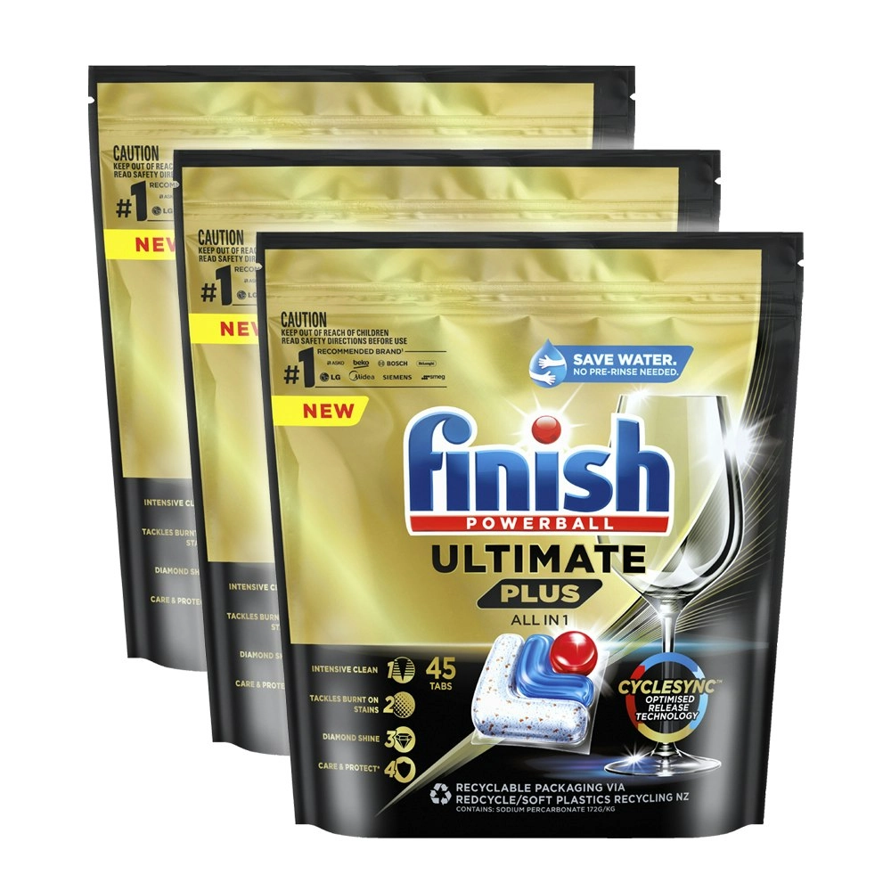 135pc Finish Powerball Ultimate Plus All In 1 Dishwashing Tablets Fresh Burst