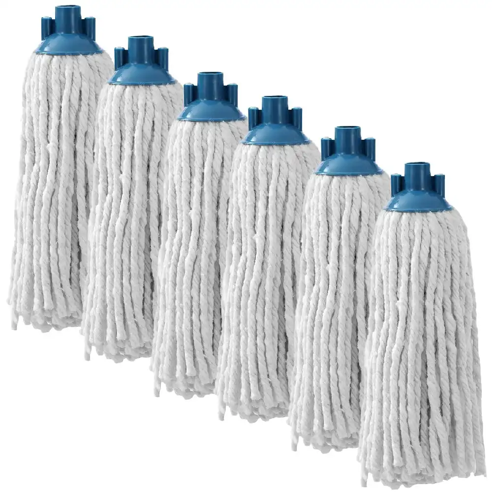 6x Boxsweden Easy Clean 200g Cotton Mop Head Refill Hard Surface Cleaner White