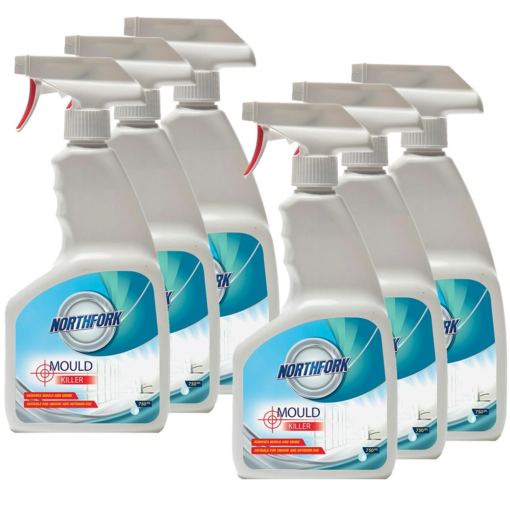 6x Northfork 750ml Mould Killer Cleaning Spray Cleaner for Sink/Shower/Bathtub