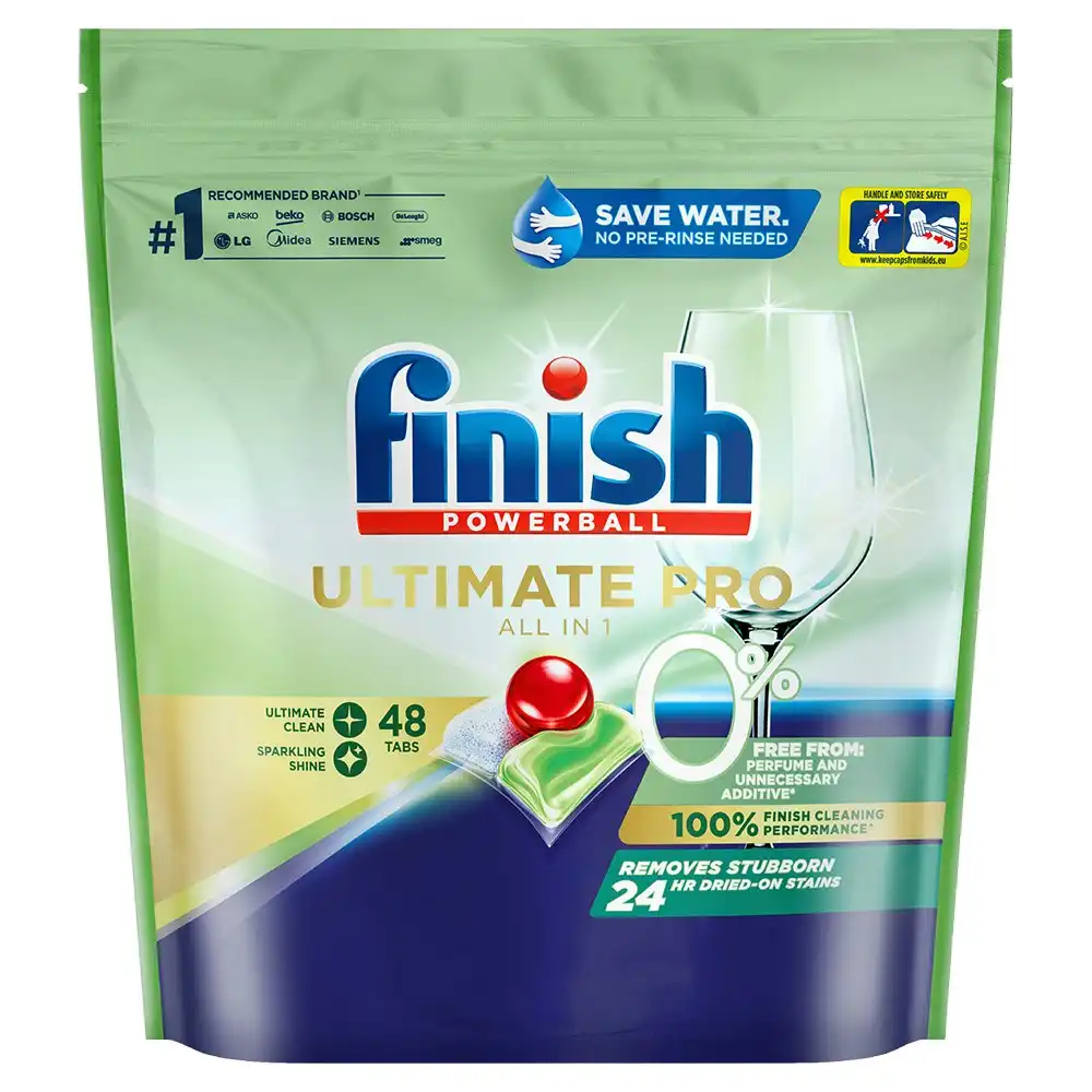 48pc Finish Powerball Ultimate Pro 0% Dishwasher Tablets Home Cleaning
