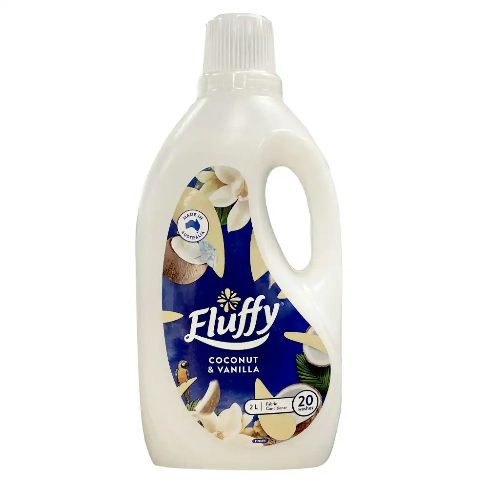 Fluffy 2L Liquid Fabric Conditioner/Softener Coconut & Vanilla Top/Front Loader
