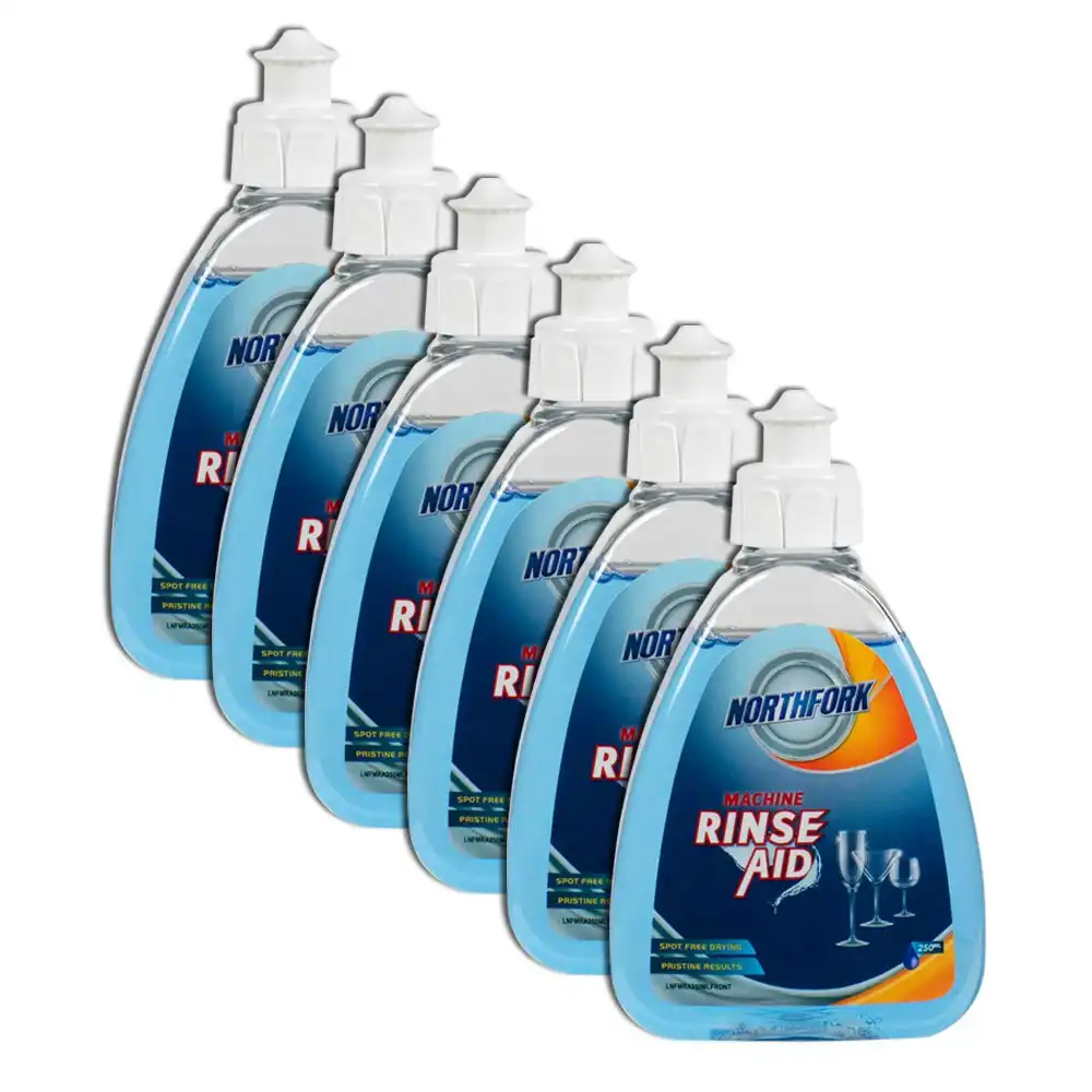 6PK Northfork 250ml Liquid Machine Rinse Aid Dishwashing Cleaning Quick-Dry Soap