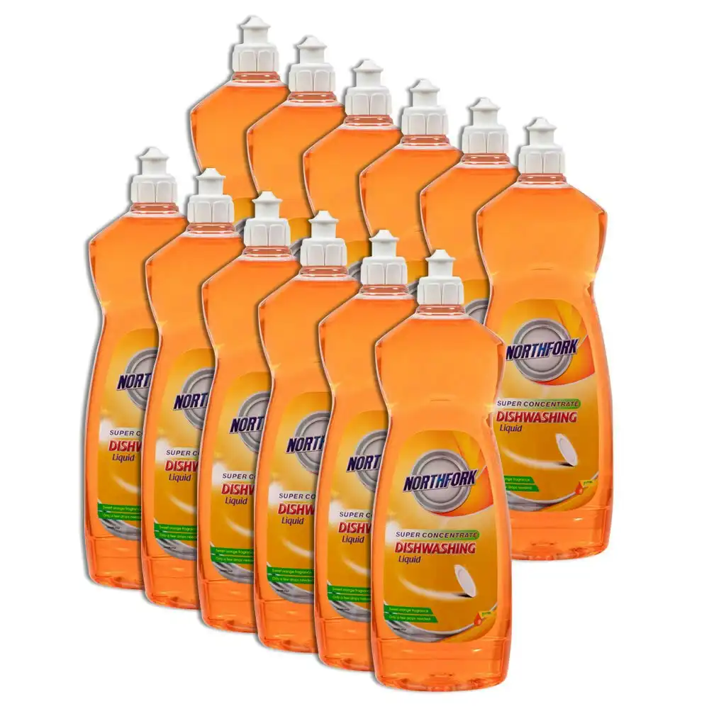 12x Northfork Super Concentrate 1L Dishwashing Liquid Cleaning Soap Sweet Orange