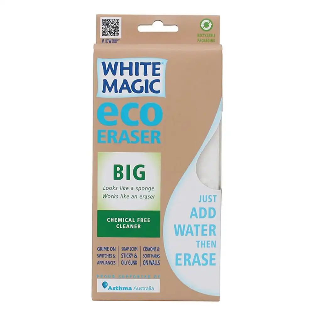 White Magic Eco Standard 18x9cm Eraser Sponge Multi-Purpose Dirt/Bath Cleaner