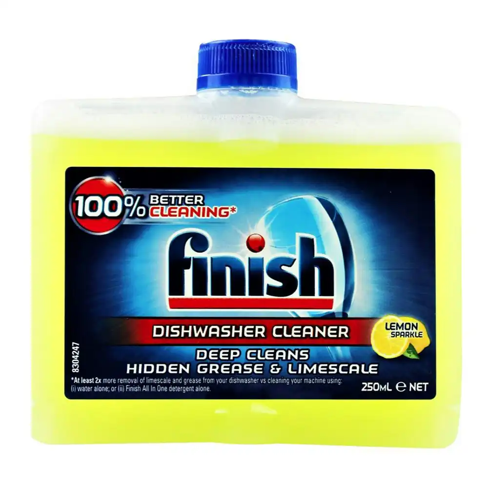 Finish Hygienic Liquid Dishwasher Cleaner/Grease Limescale Lemon 250ml