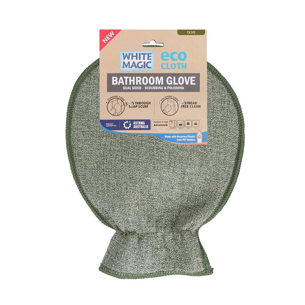 Eco Cloth Bathroom Glove Surface Cleaner Dual Sided Dirt/Grime Scrubber Olive