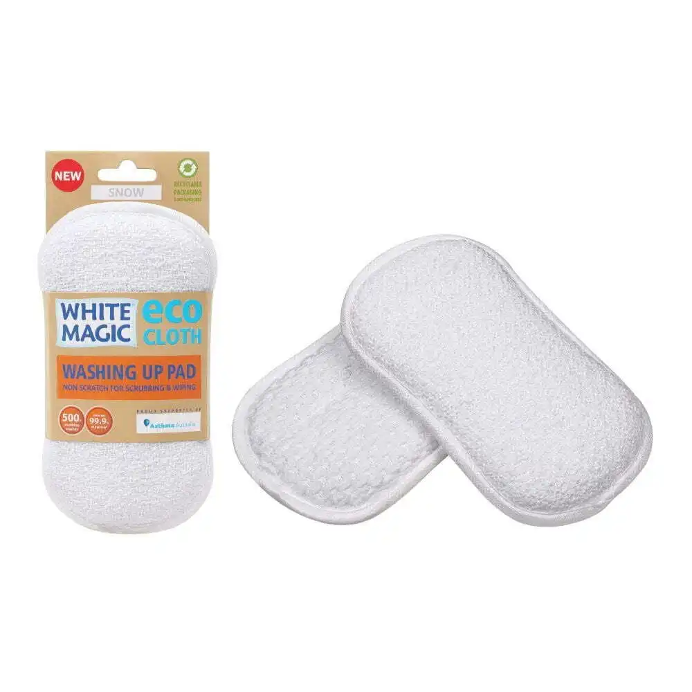 White Magic Double-Sided Dish Washing Up Pad Cleaning Sponge Scrubbing Pad Snow