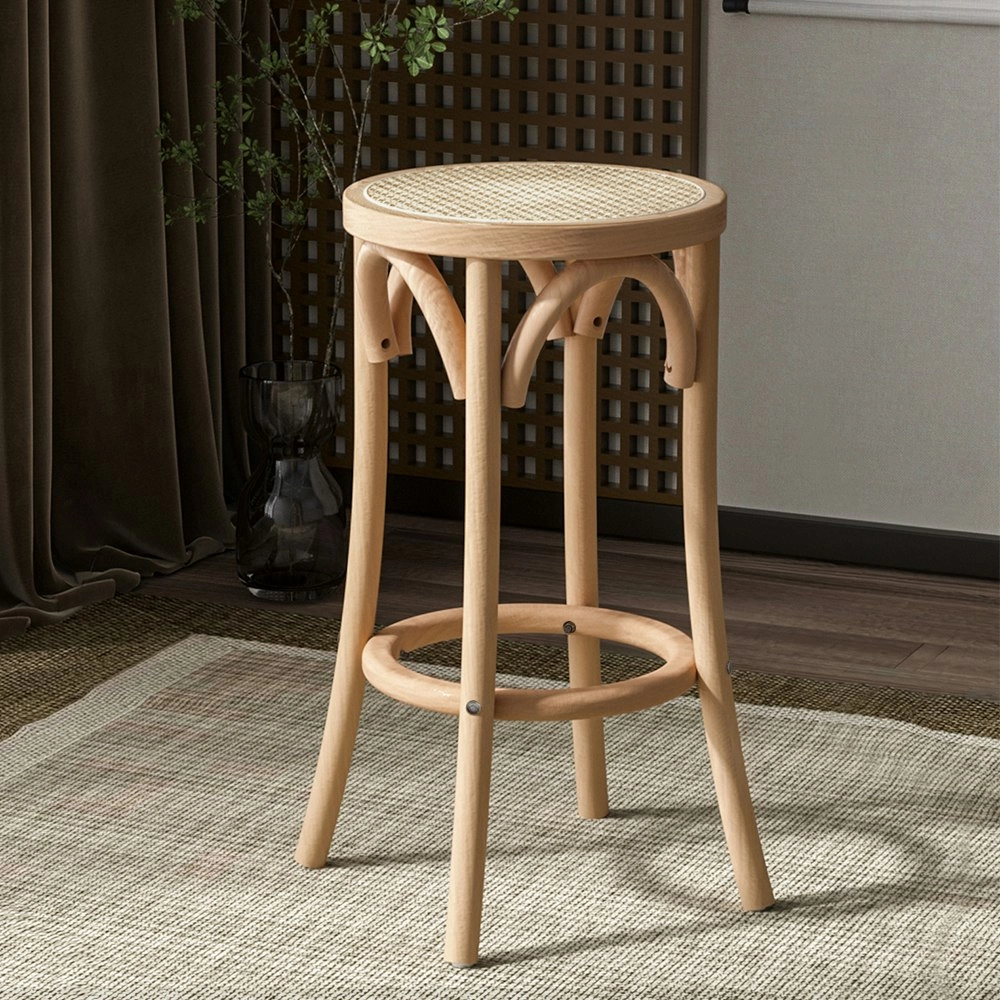 Artiss Bar Stool Rattan Seat Wooden