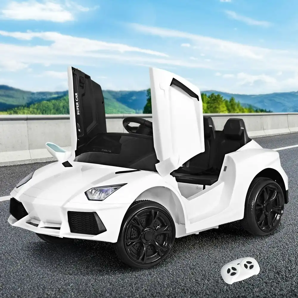 Rigo Kids Electric Ride On Car Ferrari-Inspired Toy Cars Remote 12V White