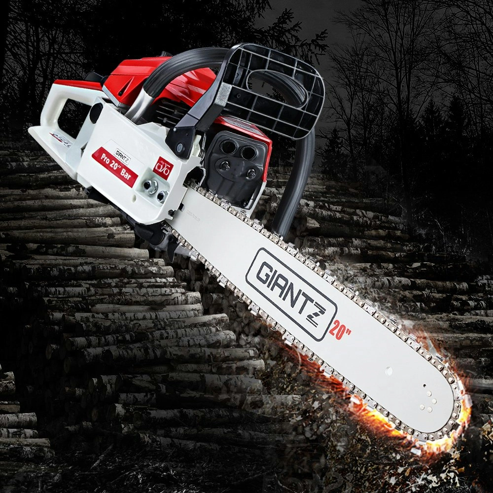 Giantz Chainsaw Petrol 52CC 20" Bar Commercial E-Start Pruning Chain Saw White,Giantz Chainsaw Petrol 52CC 20" Bar Commercial E-Start Pruning Chain Saw White