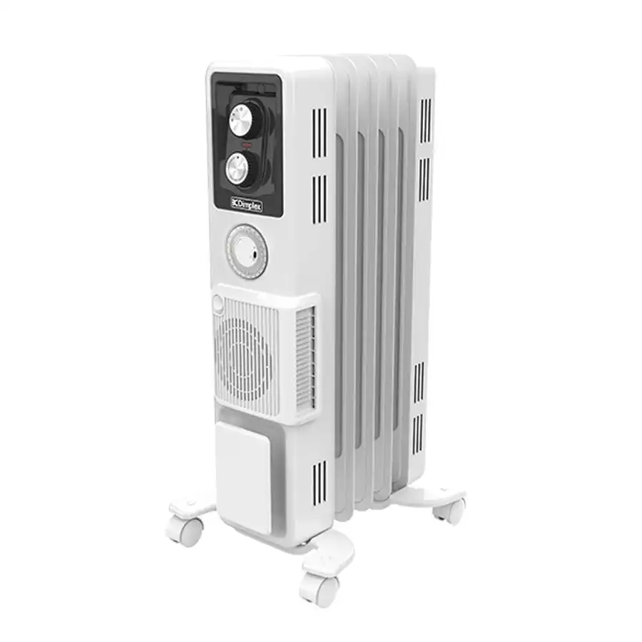 Dimplex Portable 1500W/63.5cm Warm Oil Column Heater w/ Timer & Turbo Fan White