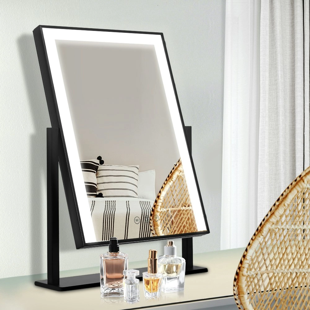 Embellir Makeup Mirror 30x40cm Hollywood Vanity with LED Light Rotation Black