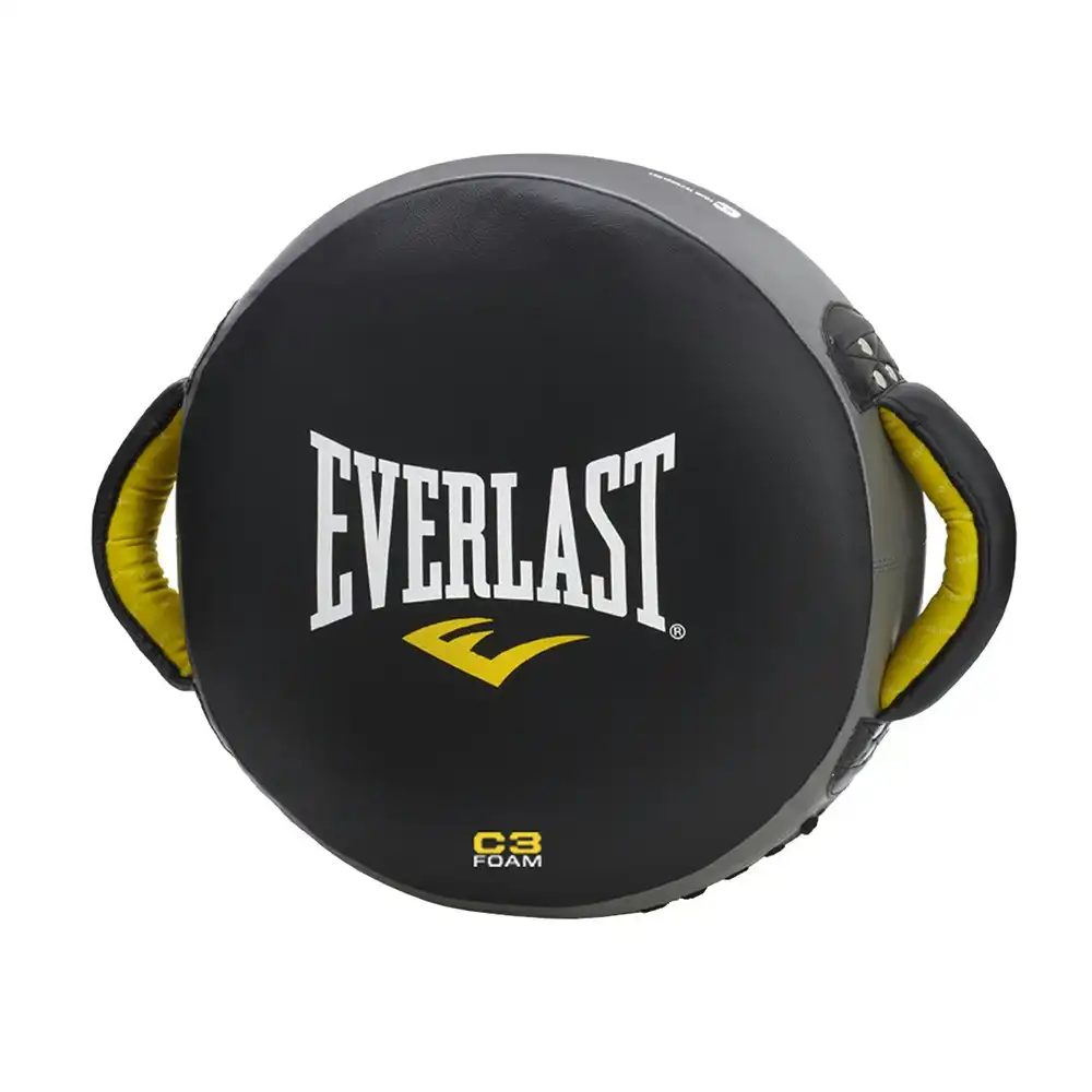 Everlast C3 Boxing Fitness Training Round Punch Shield Black/Grey