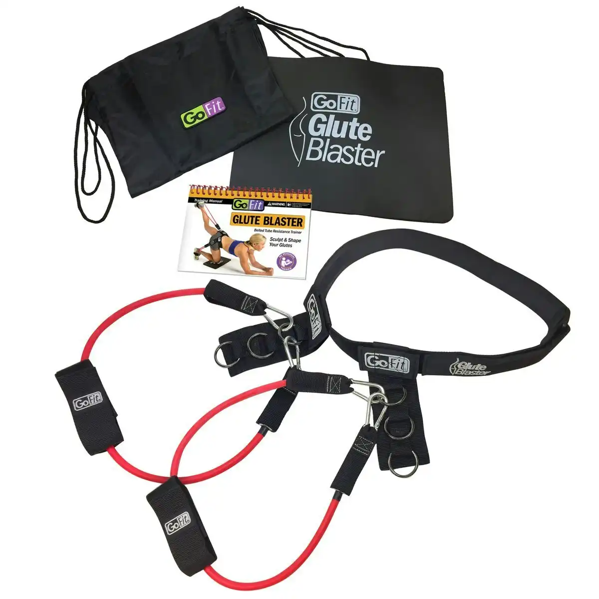 Gofit Glute Blaster Training/Workout Exercise Belt/Resistance Tube Trainer Kit