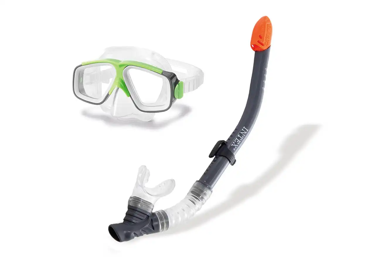 Intex Surf Rider Snorkle And Mask Rubber Outdoor Beach/Pool Swimming/Diving Set