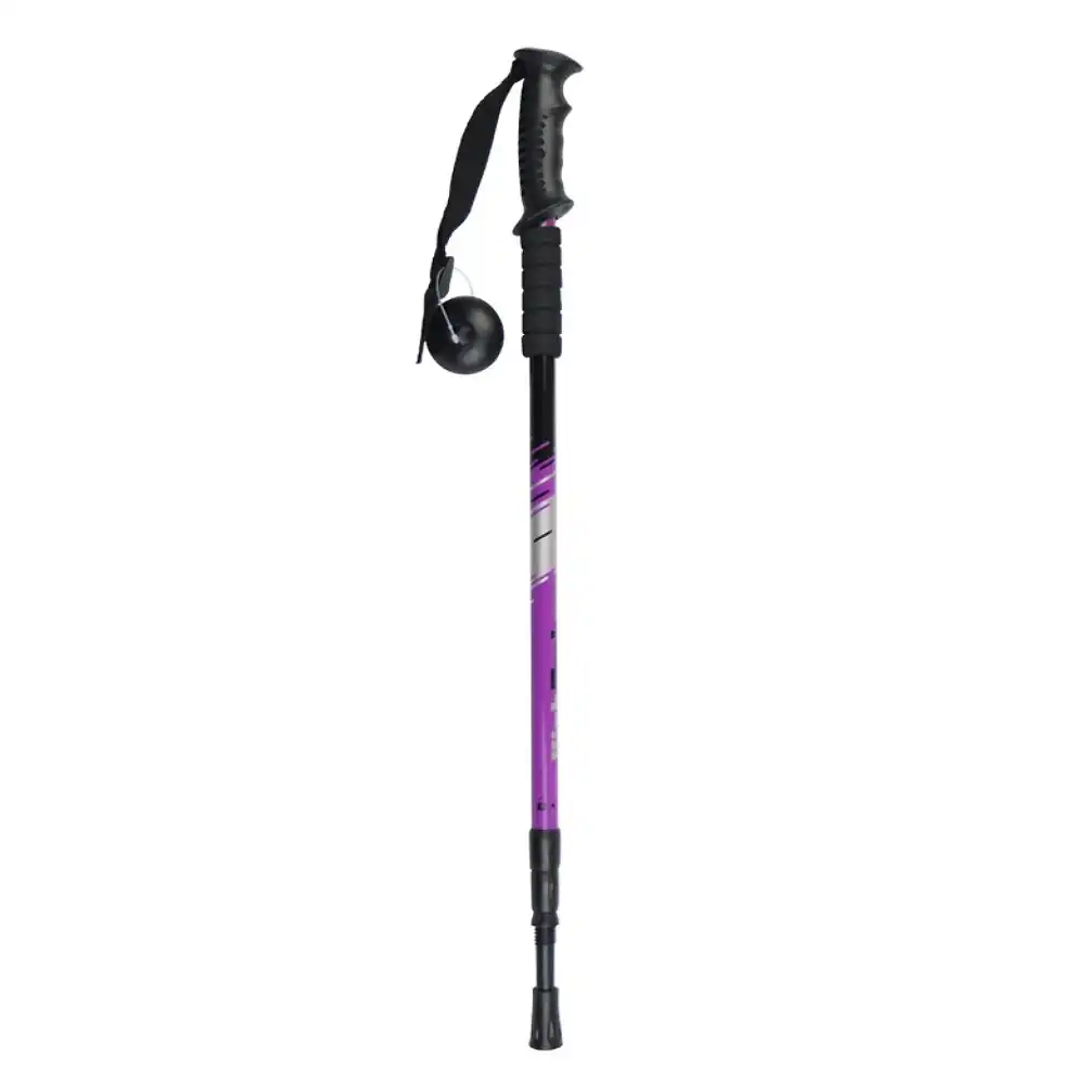 High Trek Wanderer Aluminium Lightweight Walking Stick/Pole With Ski Grip Purple