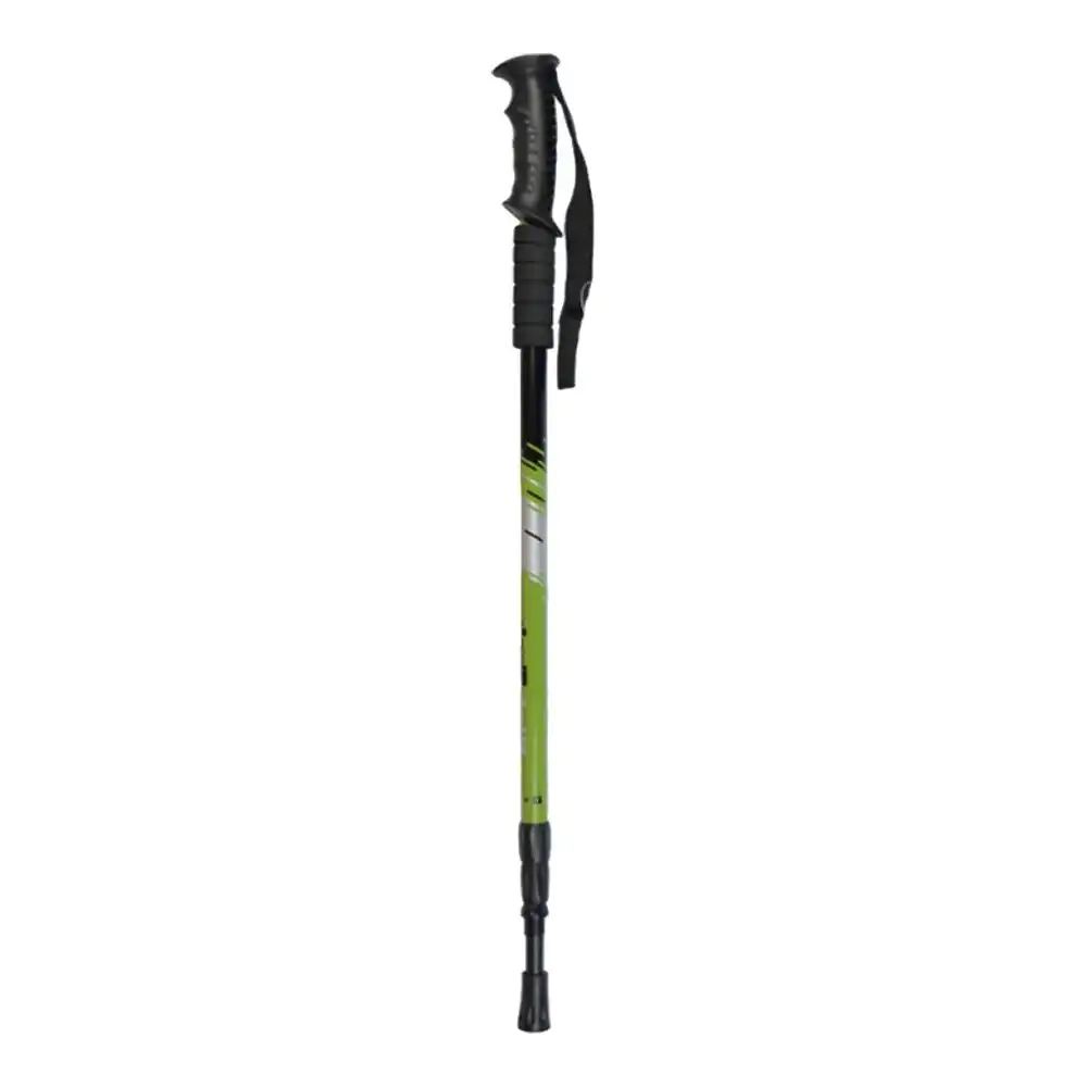 High Trek Wanderer Aluminium Lightweight Walking Stick/Pole With Ski Grip Green
