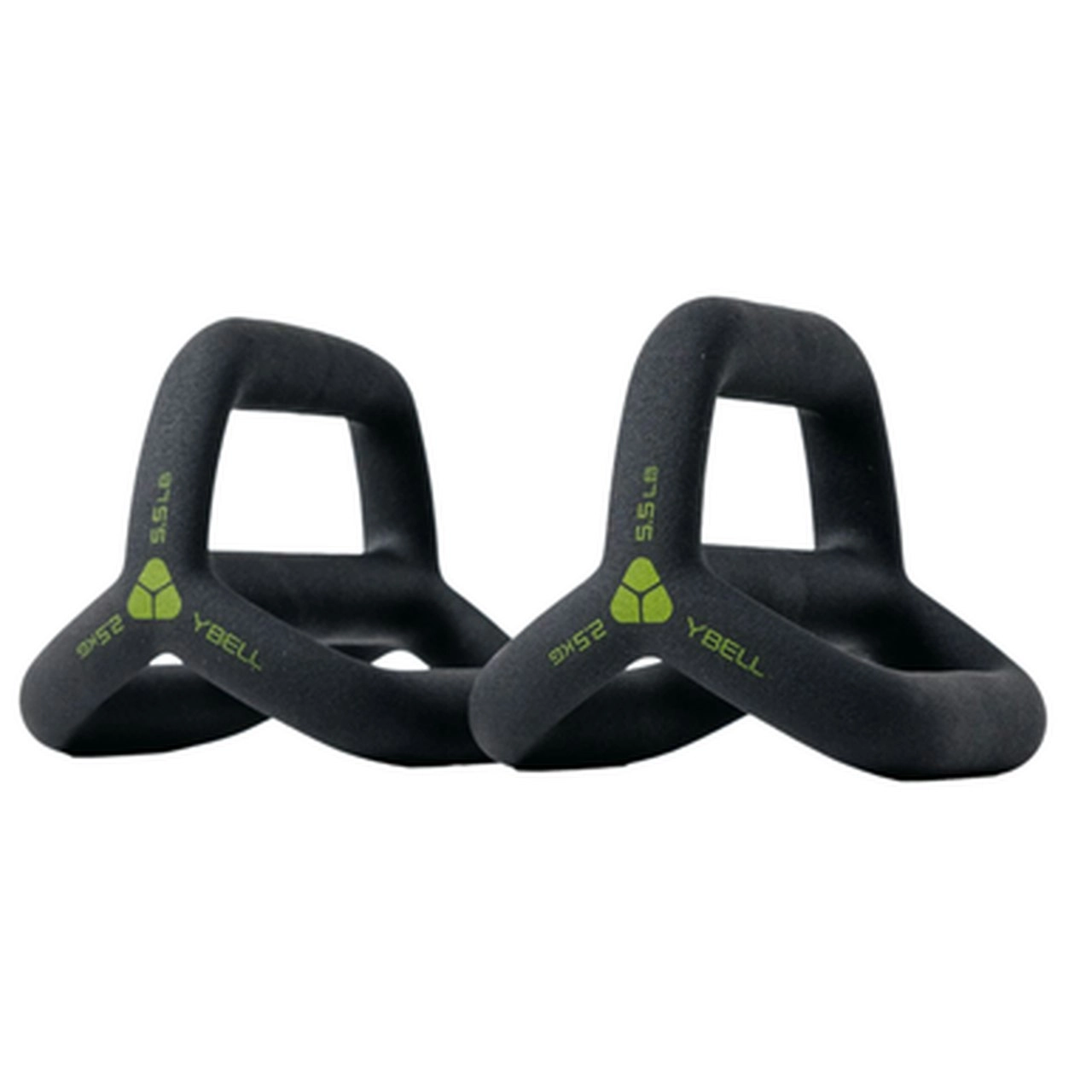 YBell 4in1 Arc Light 2.5kg Kettlebell/Dumbbell/Med Ball/Push Up Stand Pair Black