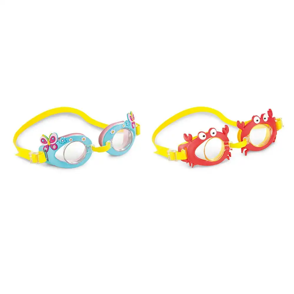 2x Intex Aquaflow Play Baby/Kids Fun Swimming Goggles Adjustable Silicone Asst