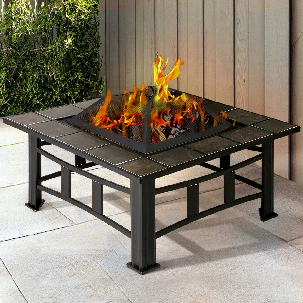 Grillz Fire Pit BBQ Grill Ice Bucket 4-In-1 Table