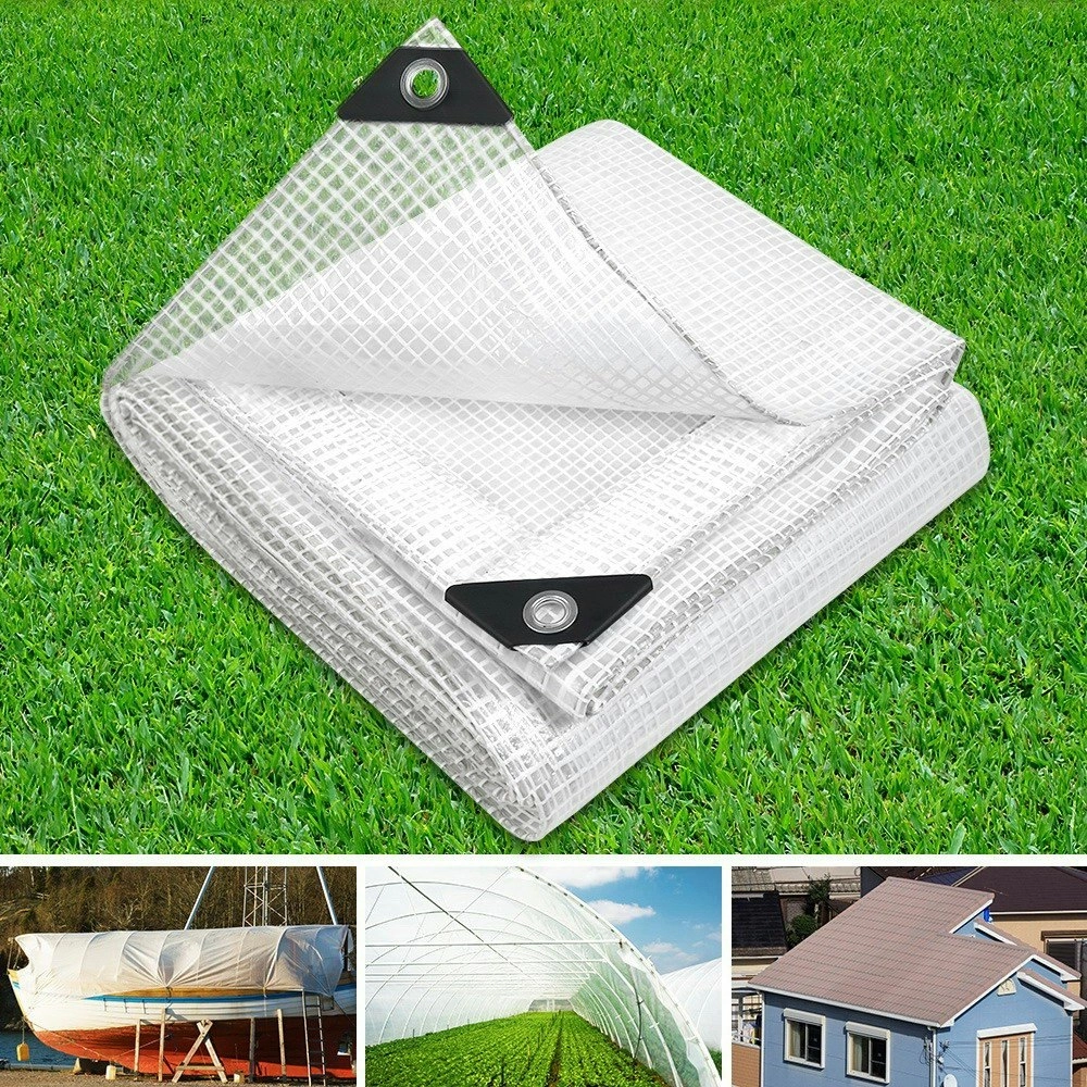 Instahut Tarp Tarpaulin 3x4m Canvas Heavy Duty Camping Cover Clear