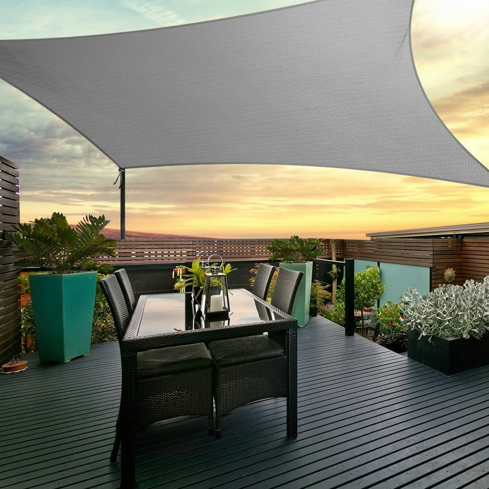 Instahut Shade Sail 6x6m Rectangle 280GSM 98% Grey Shade Cloth