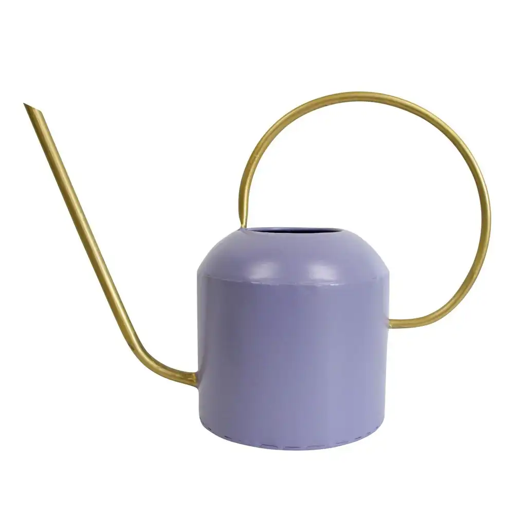 Plant Garden Plant Watering Pot Metal Can Home Décor Low Lilac/Gold 35x14x25cm