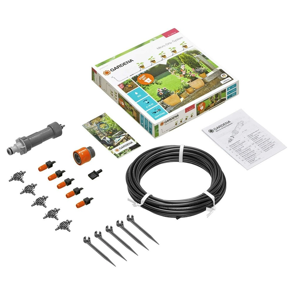 Gardena 13000-20 Small Micro Watering Irrigation Starter Set For Flower Pots