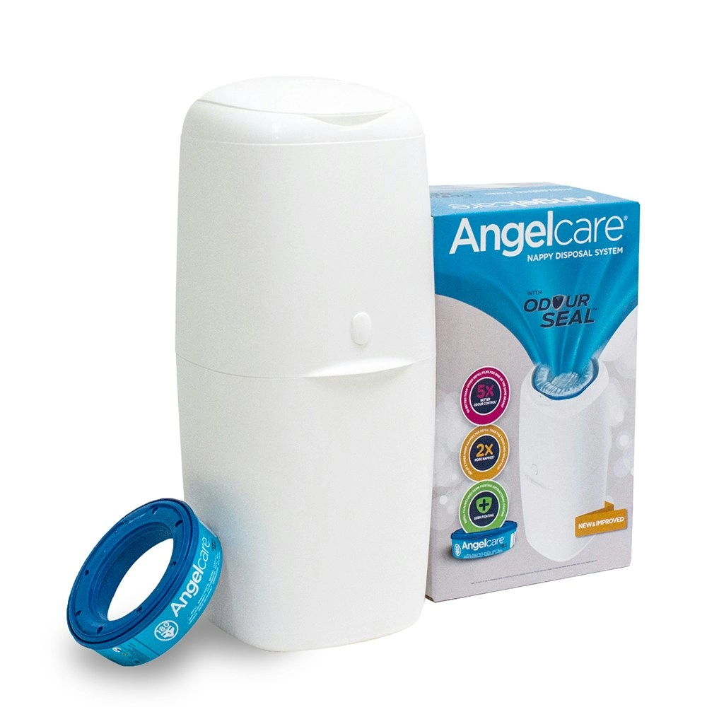 Angelcare Odour Seal Nappy Disposal System/Bin Starter w/ 1 Cassettes Refills