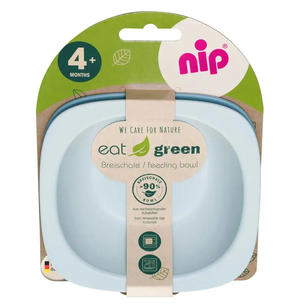 2pc Nip Eat Green Stackable PVC/BPA Free Baby/Infant Feeding Dish/Bowl Blue 4m+