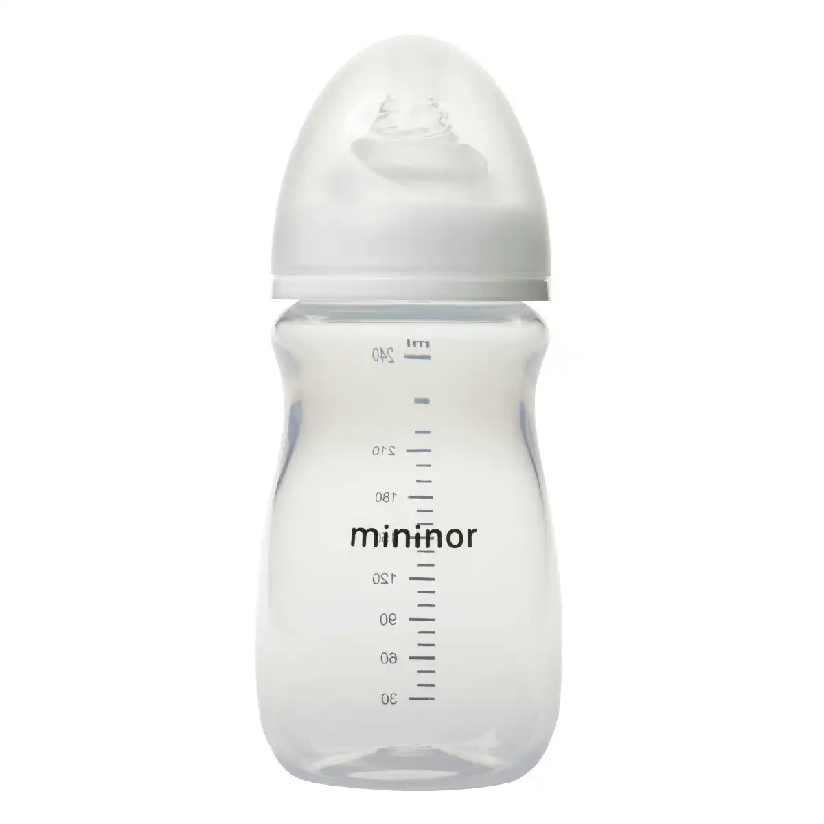 Mininor Baby/Infant 240ml PP Feeding Bottle w/ Anti-Colic Silicone Teat Clear