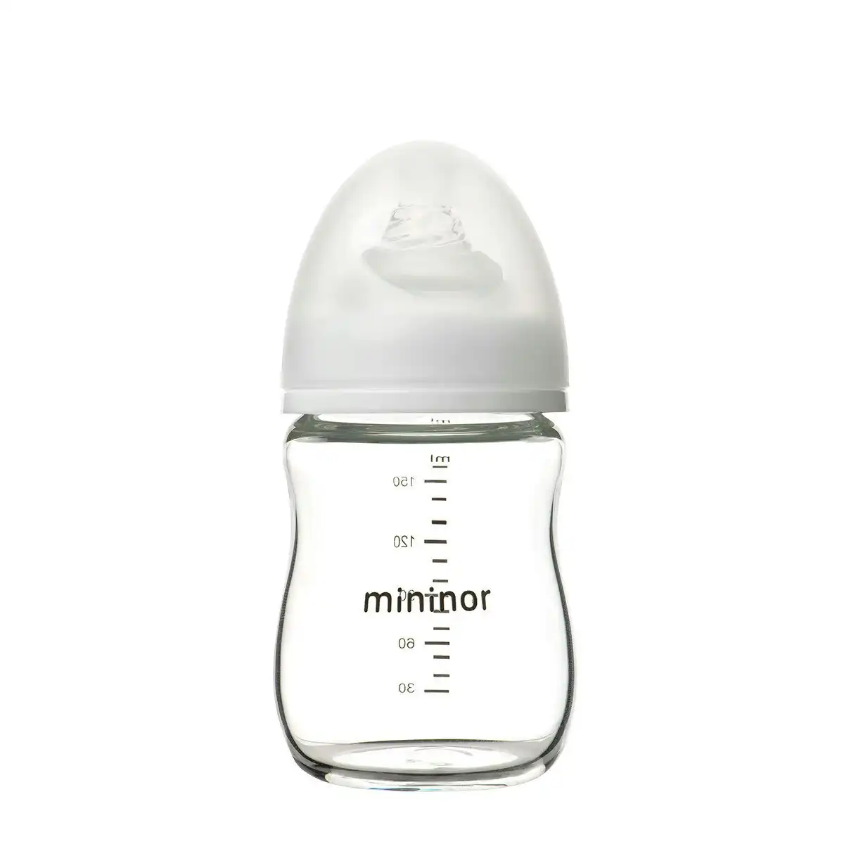 Mininor Baby/Infant 160ml Glass Feeding Bottle w/ Anti-Colic Silicone Teat Clear
