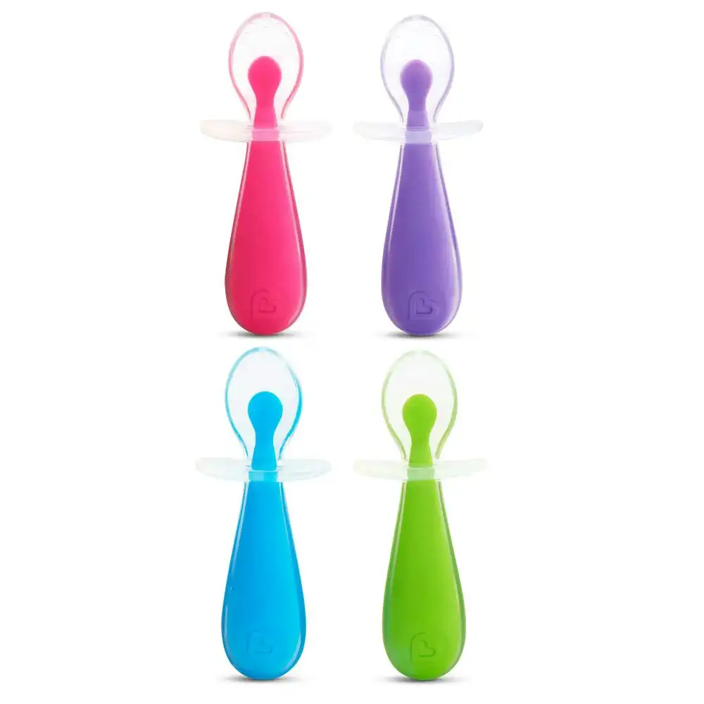 4pc Munchkin Baby/Infant Gentle Scoop Silicone Training Feeding Spoon 6m+ Assort