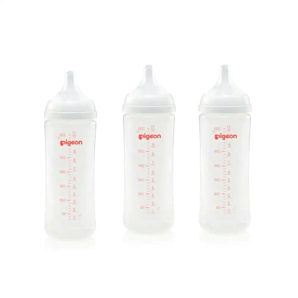 Triple Pack PIGEON Softouch III Peristaltic Plus Baby/Newborn Bottles 6m+