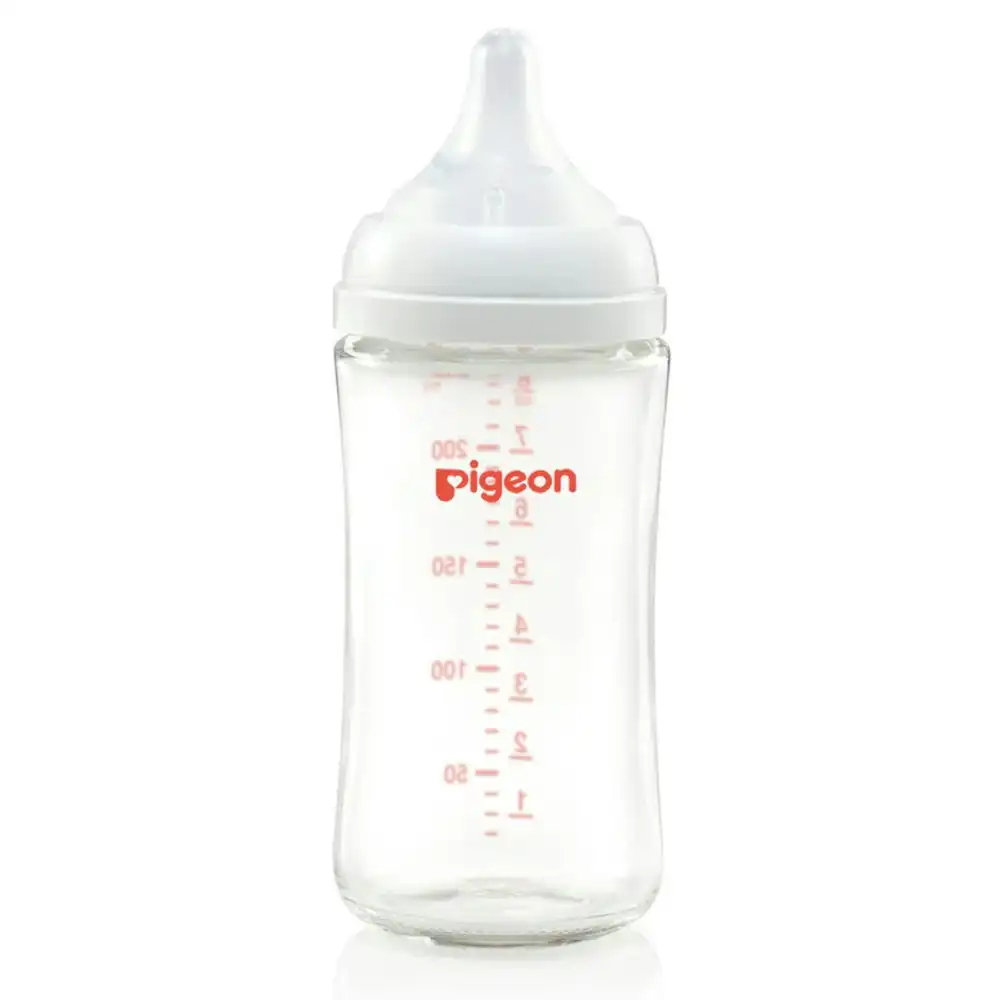 PIGEON Softouch lll Glass Drinking/Feeding Bottle Anti-Colic 240ml Baby 3m+