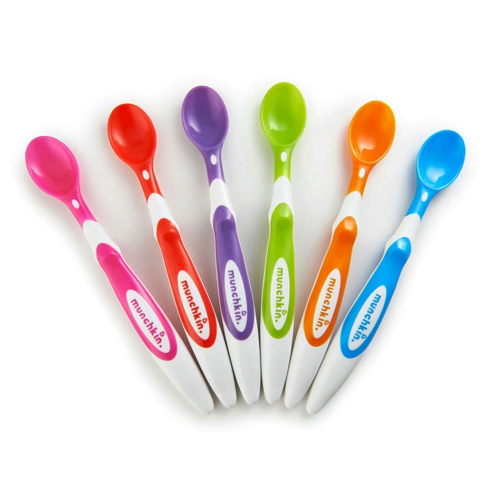 6pc Munchkin Soft-Tip Baby/Infant Feeding Cultery Spoons 3m+ BPA Free 2.5x17cm