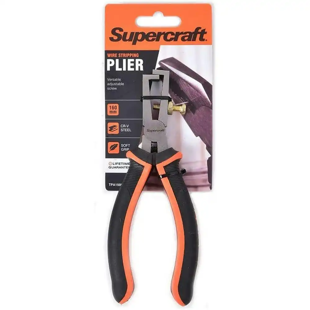 Supercraft Wire Stripping Pliers Carbon Steel 150mm With Soft Grip Handles