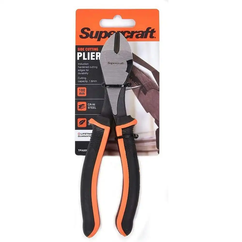 Supercraft Side Cutting Nose Pliers With Soft Grip Handles 180mm Cr-Ni Steel