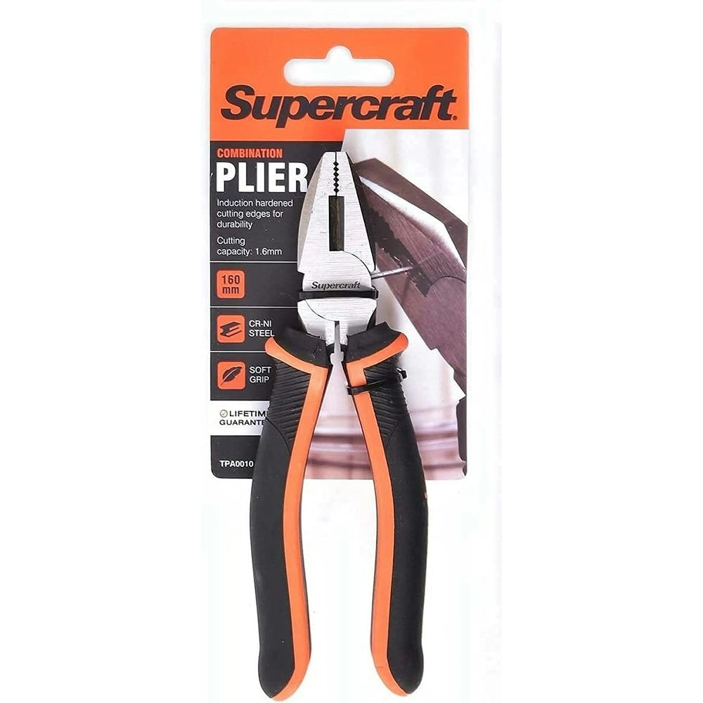 Supercraft Combination 1.6mm Stub Nose Soft Grip Pliers 160mm Cr-Ni Steel