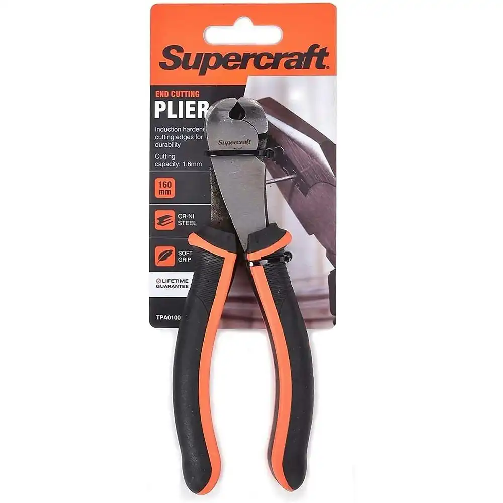 Supercraft 1.6mm End Cutting Nose Pliers Soft Grip Handle 165mm Cr-Ni Steel