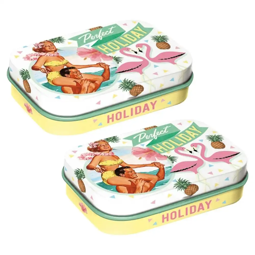 2x Nostalgic Art 6cm Metal Tin Mint Box Perfect Holiday Fresh Breath Hard Candy