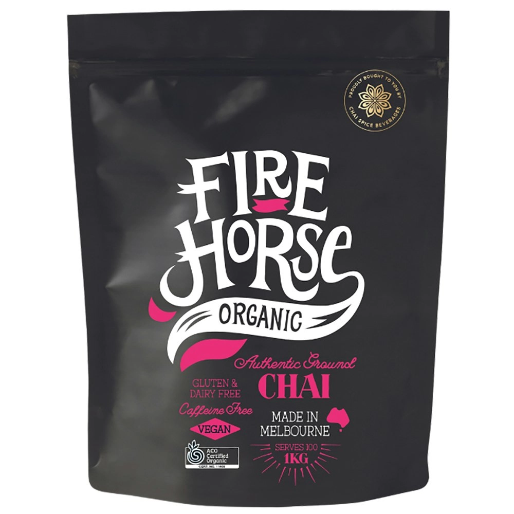 Fire Horse Organic Chai Drinking Mix Hot/Cold Drink Blend Tea Ground 1kg Bag