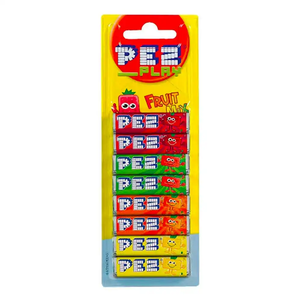 12x 8pc PEZ Fruit Mix Flavour Hard Candy/Lolly Refill Sweets/Confectionery 8.5g