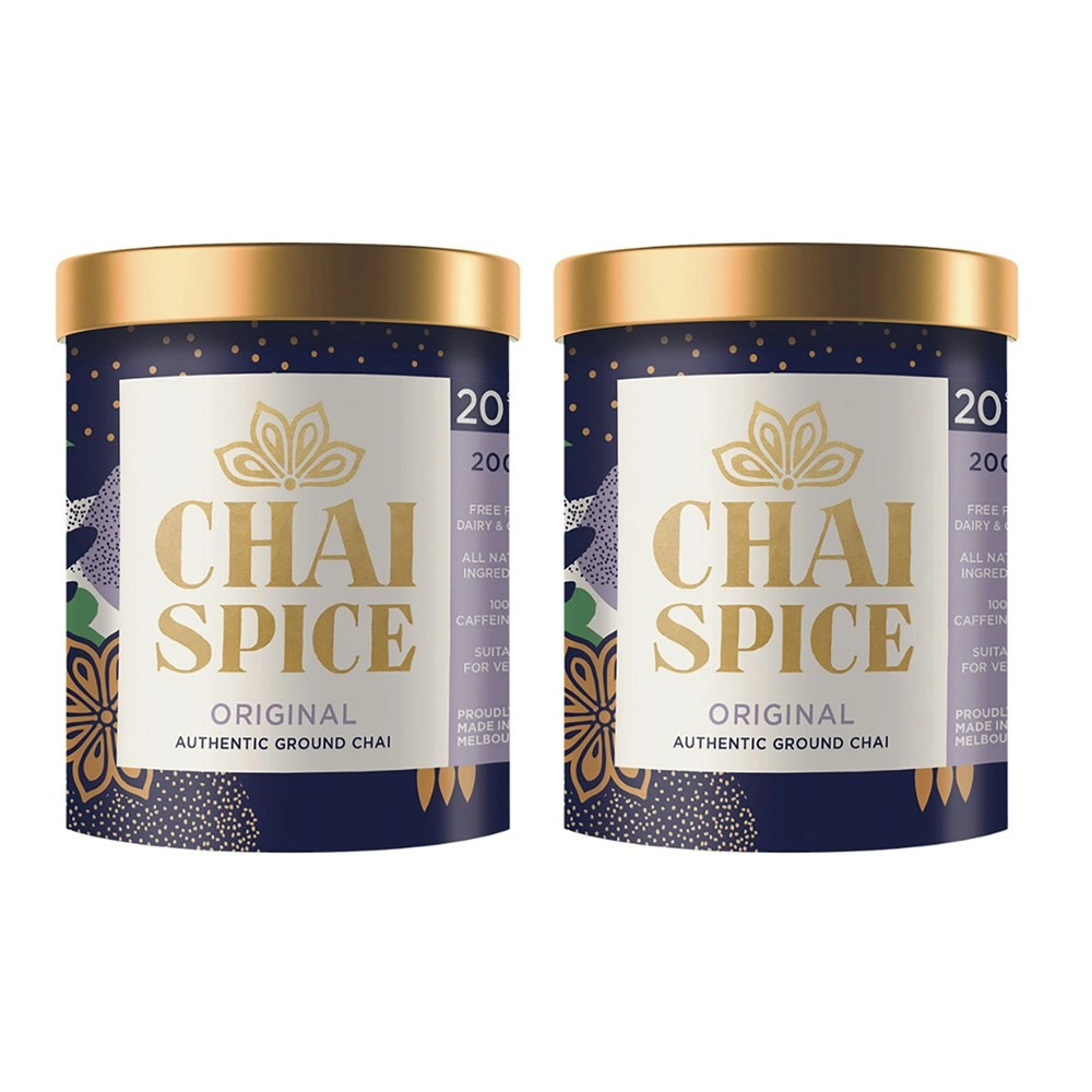 2 x Chai Spice Original Flavour Caffine Free Hot Drink Blend Tea Ground Tub